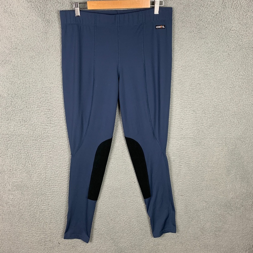 Kerrits Riding Tight Plus 1X True Blue Flow Rise Performance Stretch Knee Patch